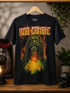 Rob Zombie Graphic Band T-Shirt Small Black Horror Heavy Metal Concert Tee